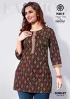 Scarlet Vol 7 By Deeptex Fancy Poplin Cotton Short Kurti Wholsalers In Surat
